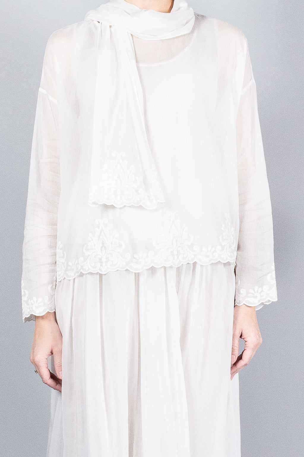 Forte Forte Embroidered Blouse With Scarf