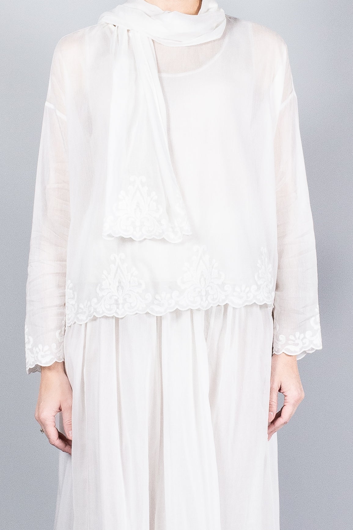Forte Forte Embroidered Blouse With Scarf