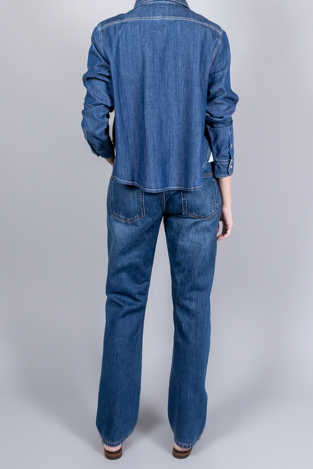 Yigal Azrouel Denim Rose Denim Top