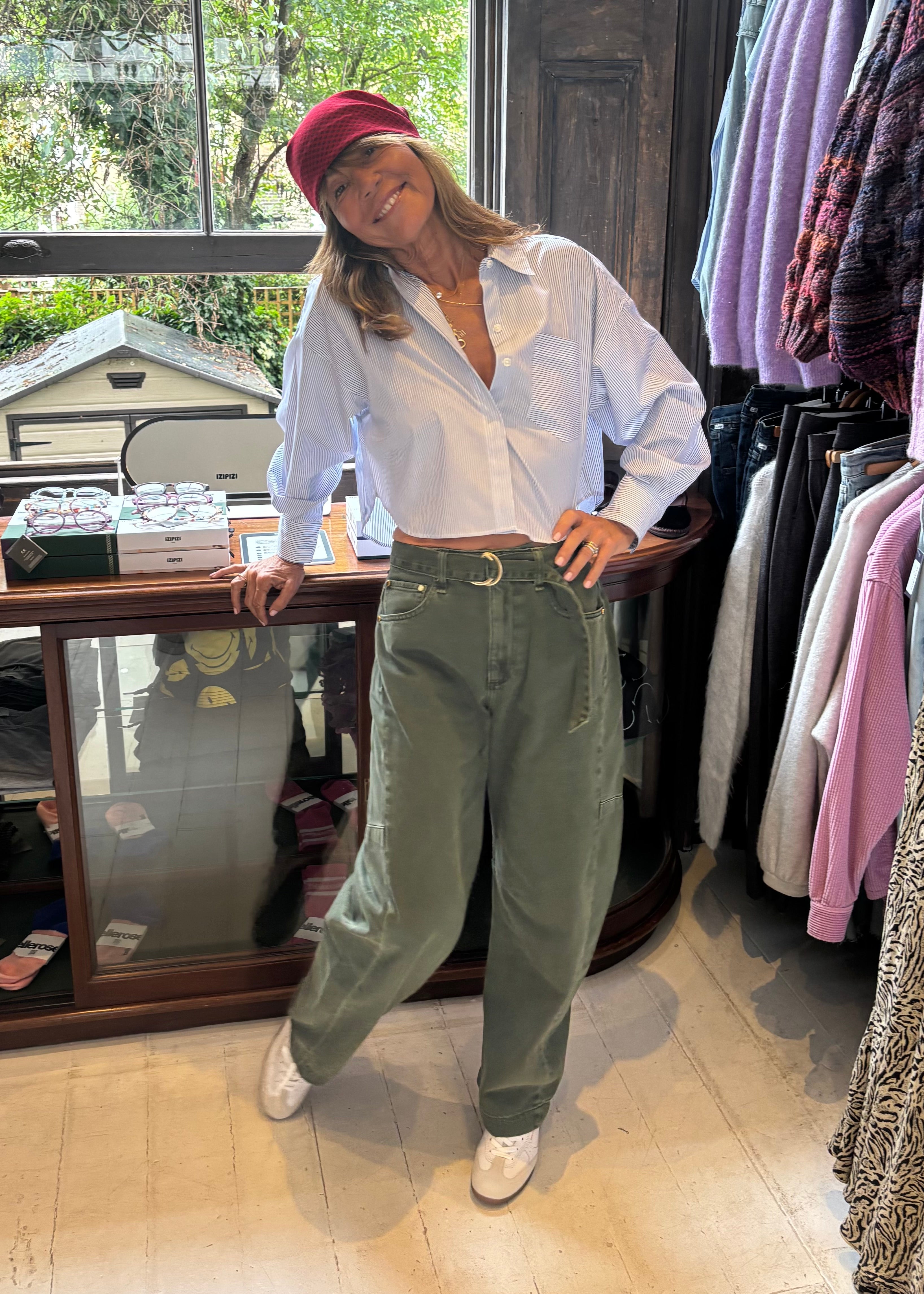 Rag & Bone Charlie Barrel W Belt in Dark Olive