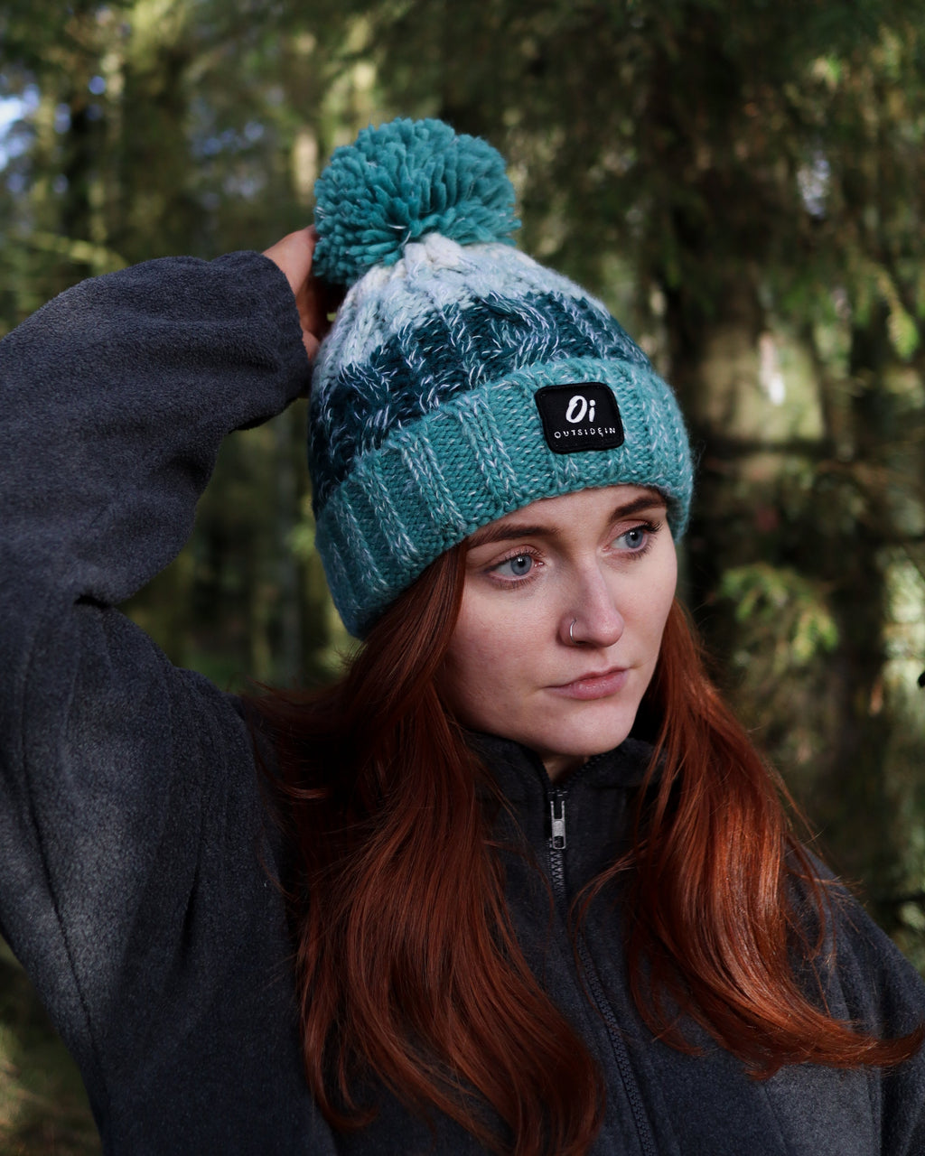 Outside In Pom Pom Hat | Sea Foam