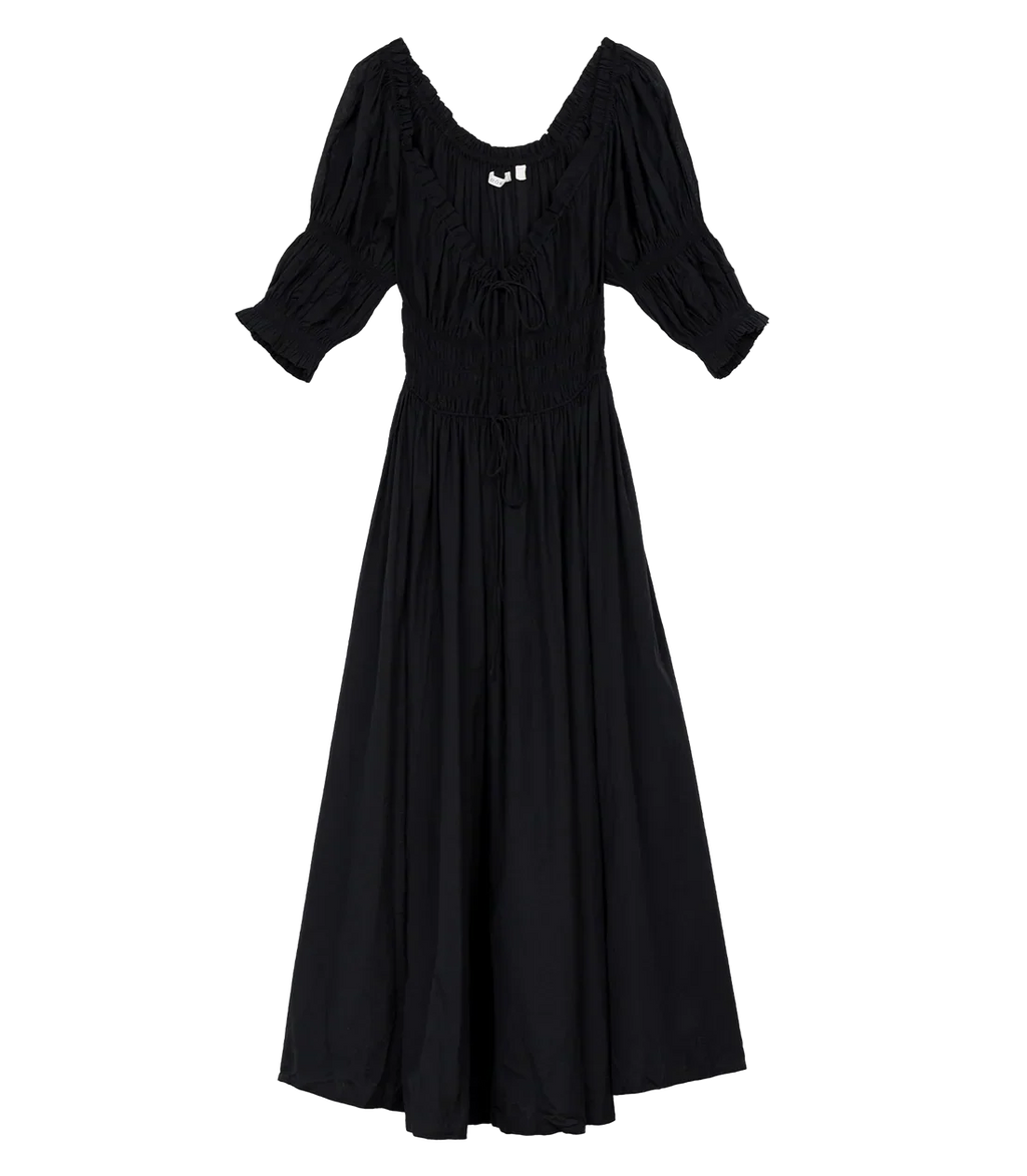 DÔEN Ischia Poplin Dress in Black