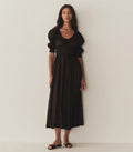 DÔEN Ischia Poplin Dress in Black