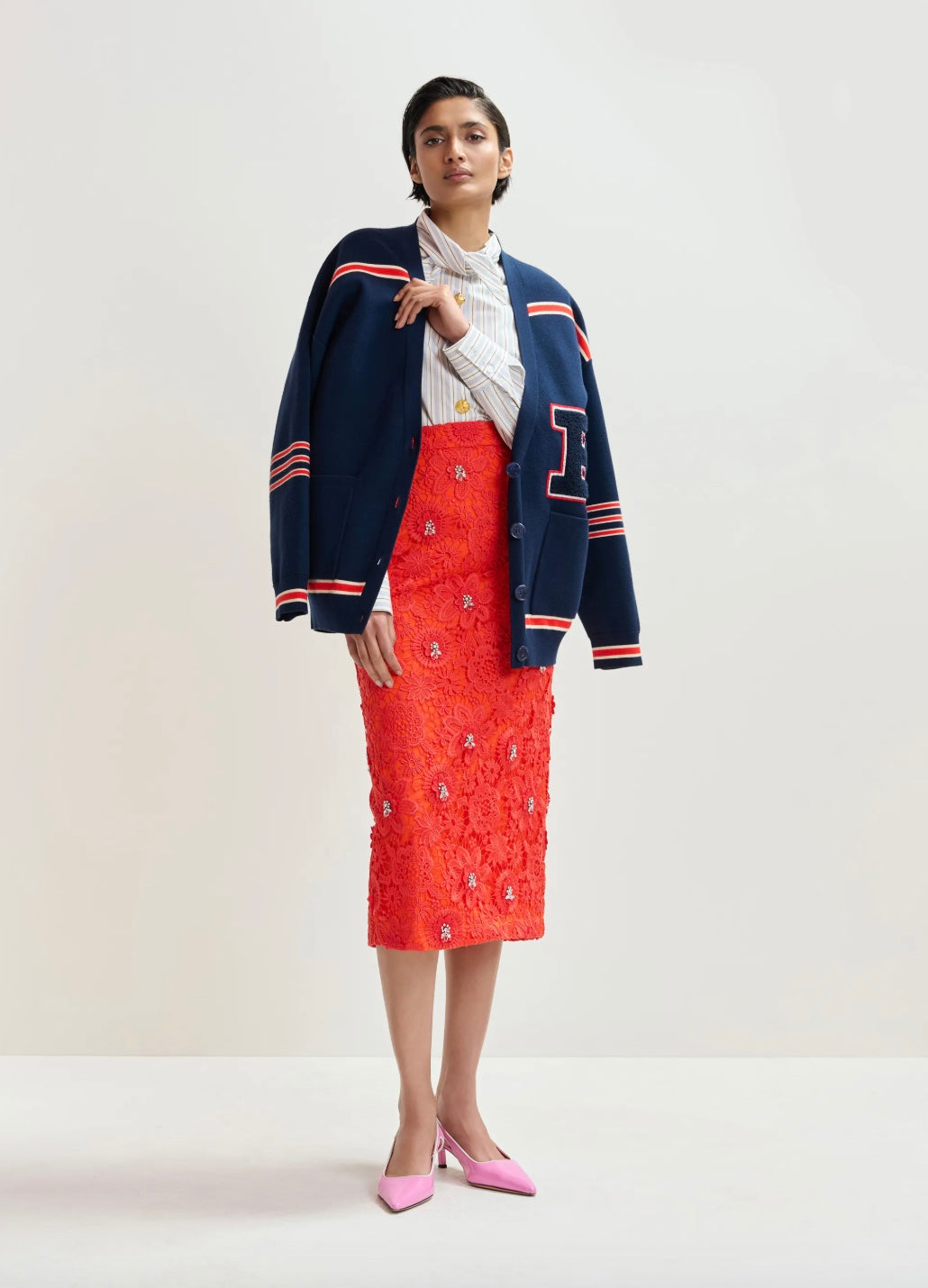 Essentiel Antwerp Jigan Knitted Jacket with Badges