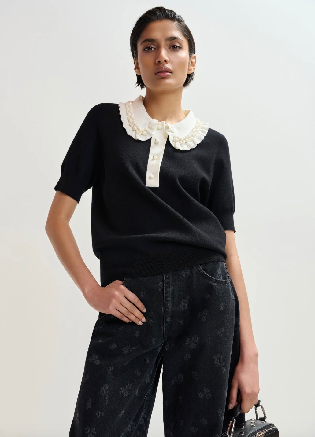 Essentiel Antwerp Jewelry Embroidered Knit Polo