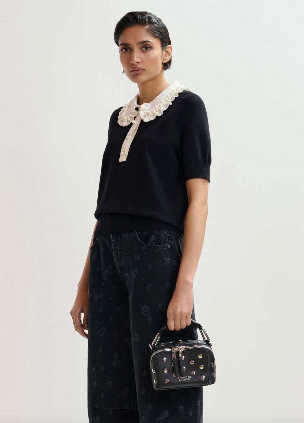 Essentiel Antwerp Jewelry Embroidered Knit Polo