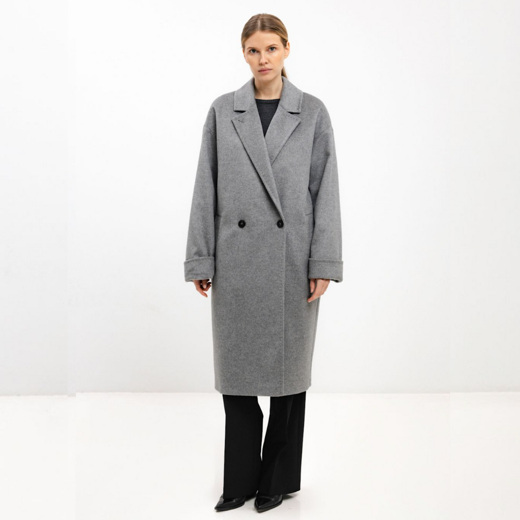 InAvati Double Breasted Coat - Grey
