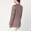 Brown double-breasted linen jacket