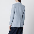 Light blue double-breasted cotton-blend jacket