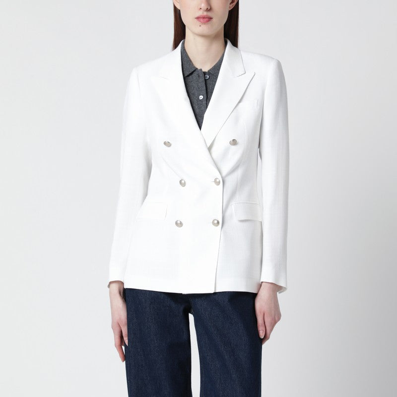 White double-breasted jacket