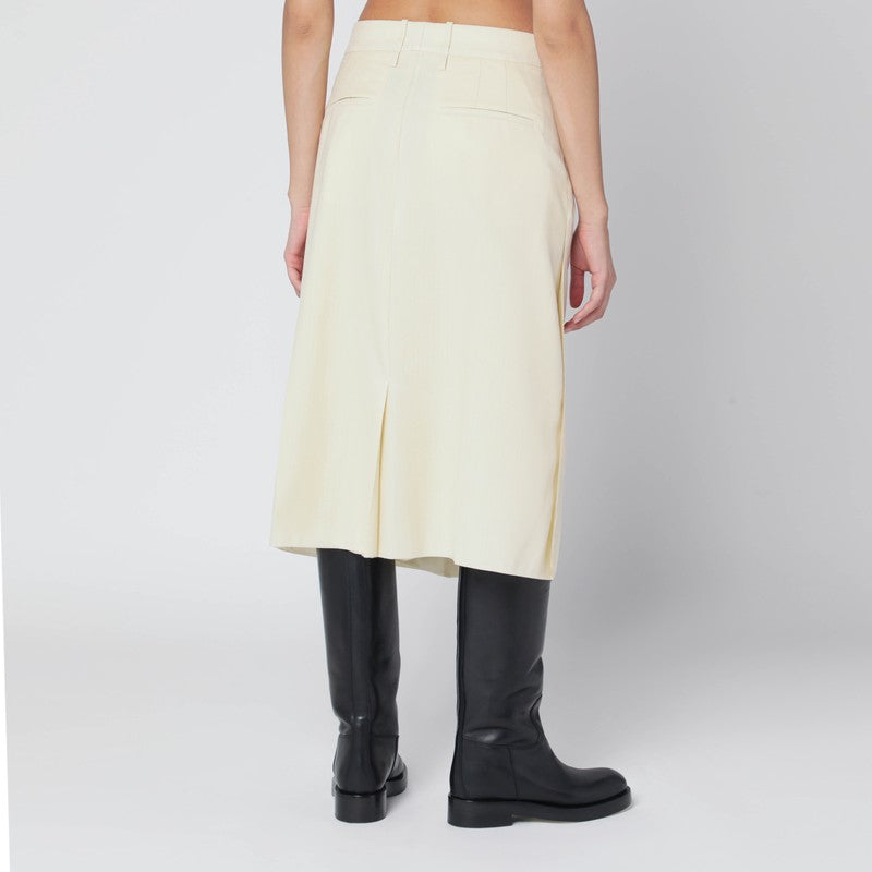 Vanilla-coloured wool skirt