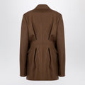 Brown Wool Double-breasted Jacket