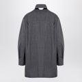 Grey Wool Shirt With Scarf