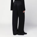 Black satin palazzo pants