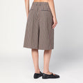 Brown check wool bermuda shorts