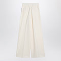 Wide cream trousers in silk blend