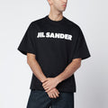 Black boxy T-shirt with logo
