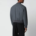 Grey cotton zip-up bomber jacket
