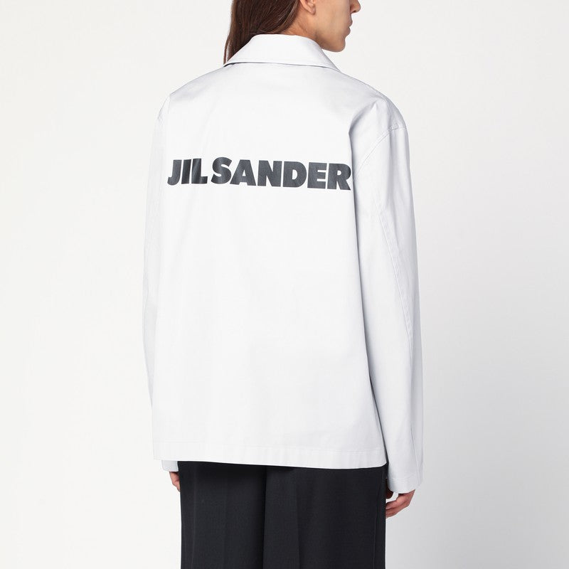 Light grey cotton taffeta jacket with logo