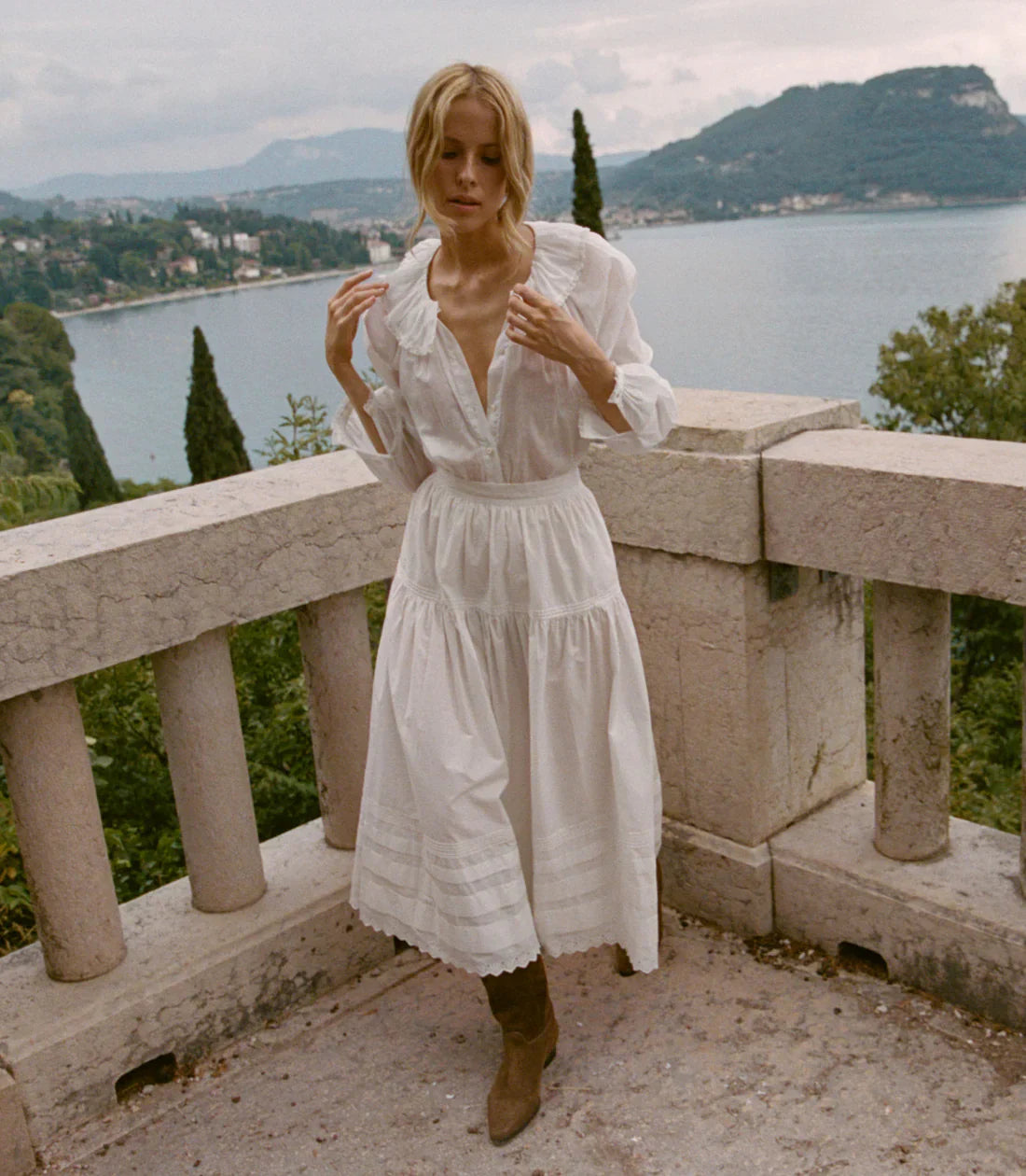 DÔEN Sebastian Skirt in Powder