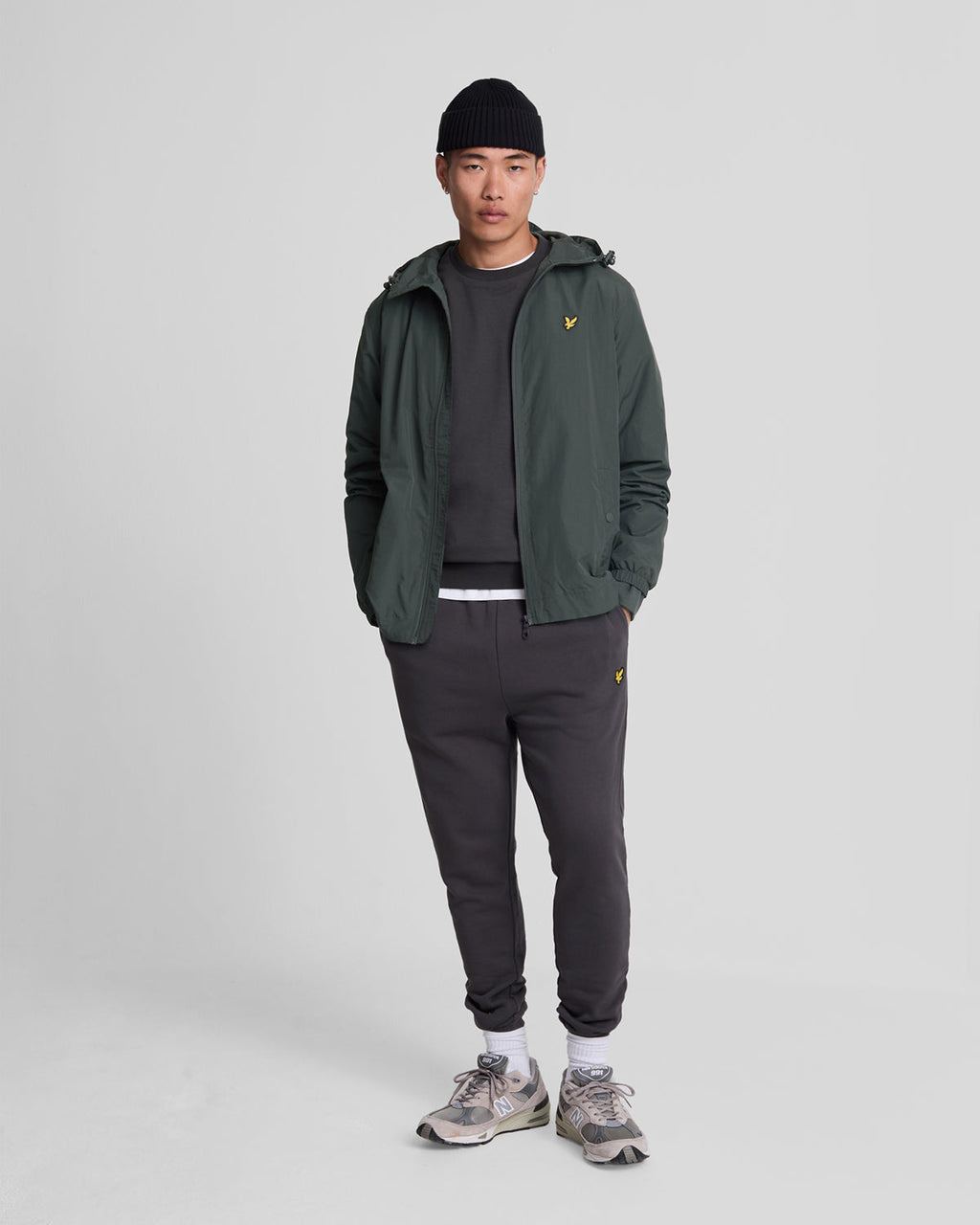 Lyle & Scott Mens Water Resistant Hooded Jacket | Gunmetal