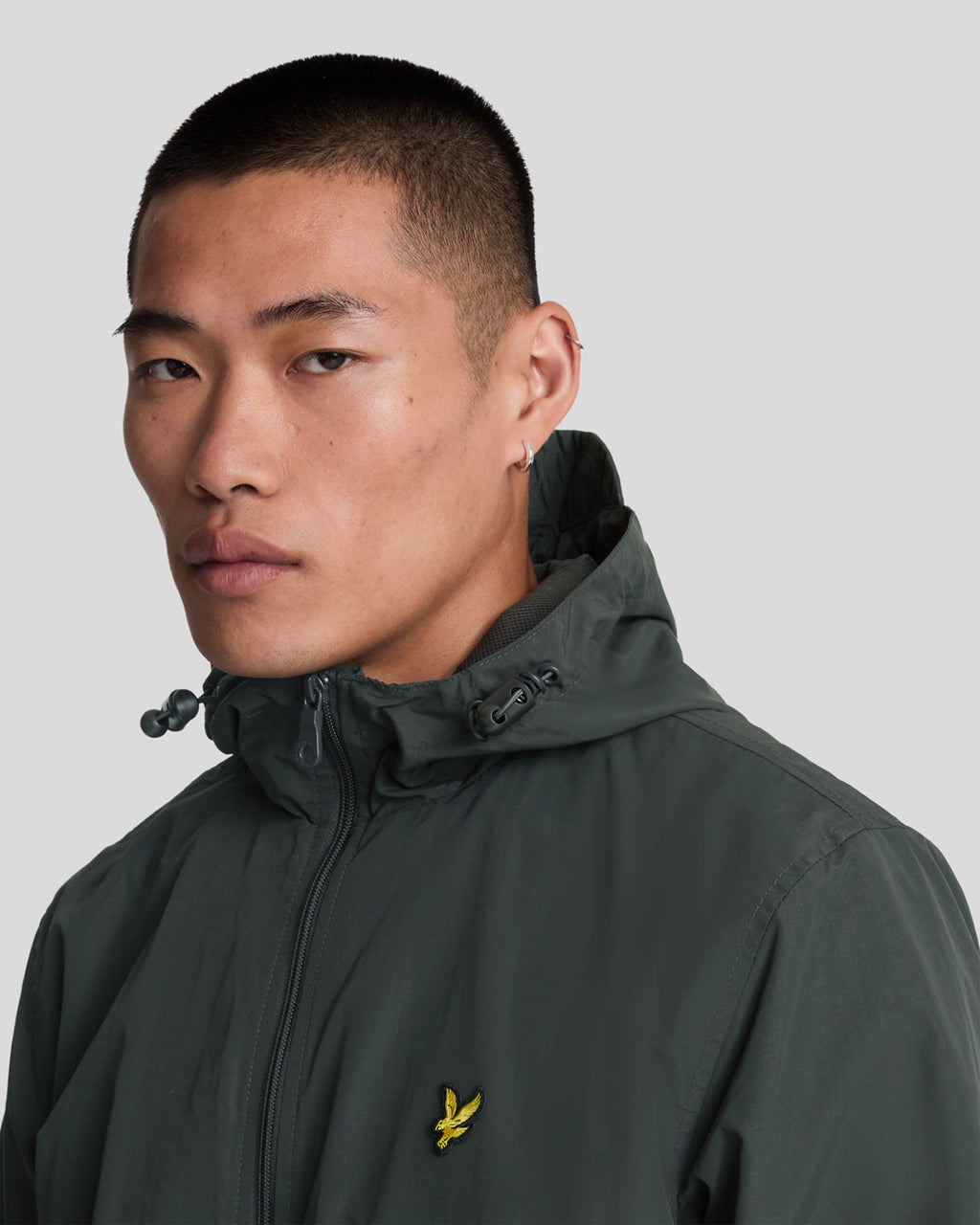 Lyle & Scott Mens Water Resistant Hooded Jacket | Gunmetal