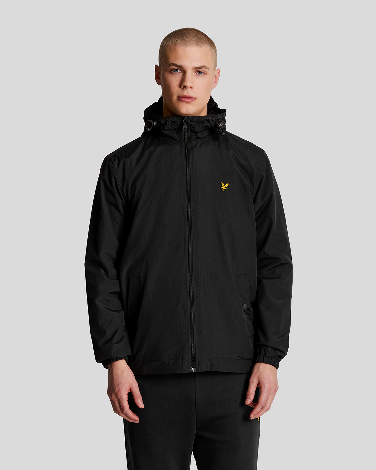 Lyle & Scott Mens Water Resistant Hooded Jacket | Jet Black