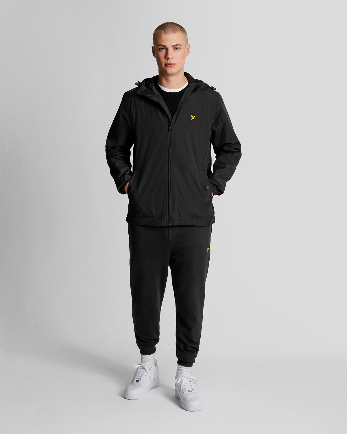 Lyle & Scott Mens Water Resistant Hooded Jacket | Jet Black