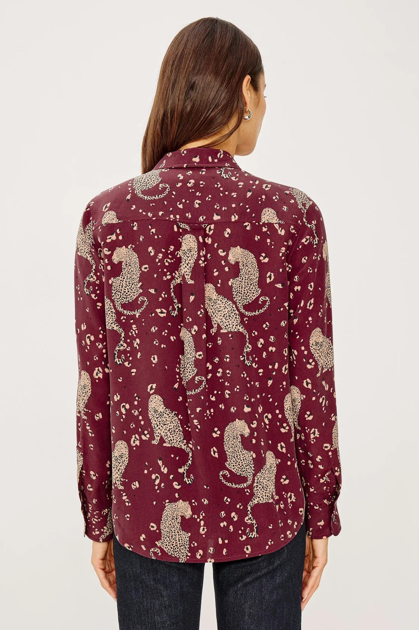 Rails Kate Shirt in Oxblood Leopard