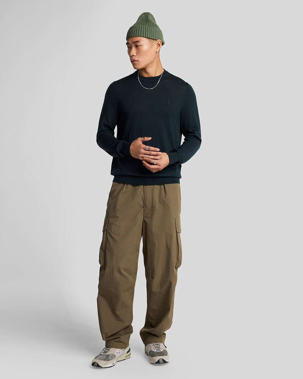 Lyle & Scott Mens Merino Wool Crew Neck Jumper | Dark Navy