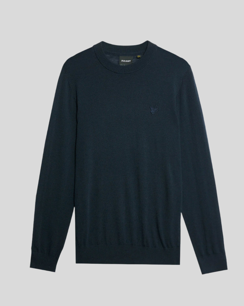 Lyle & Scott Mens Merino Wool Crew Neck Jumper | Dark Navy