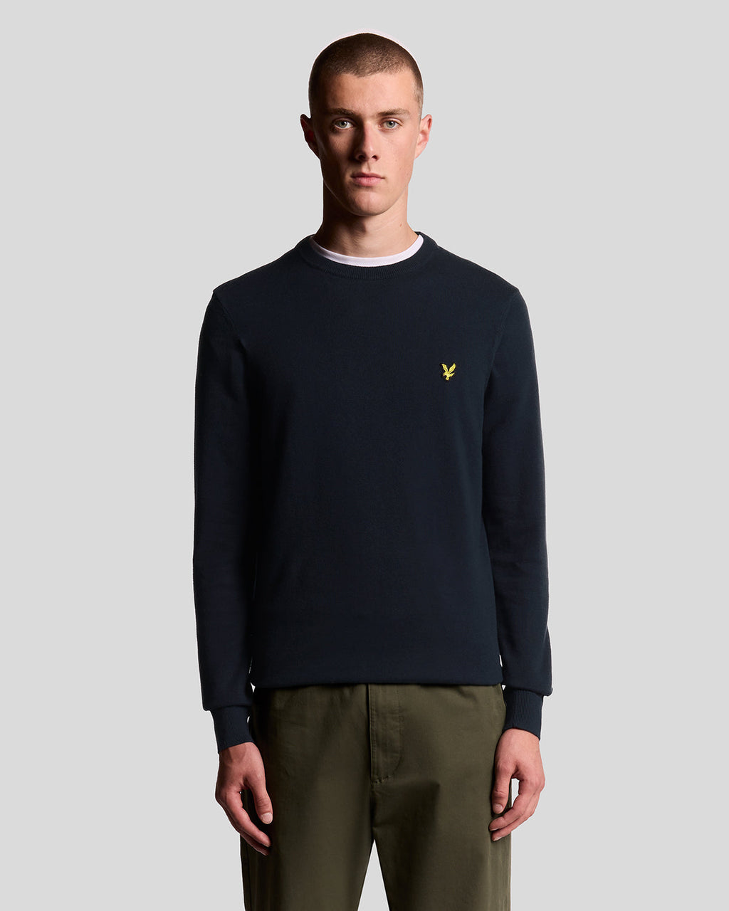 Lyle & Scott Mens Cotton Crew Neck Jumper | Dark Navy