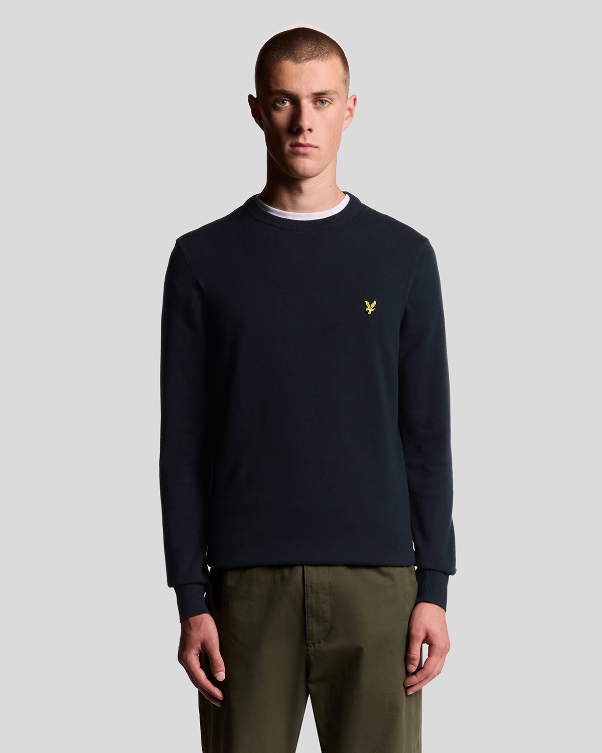 Lyle & Scott Mens Cotton Crew Neck Jumper | Dark Navy