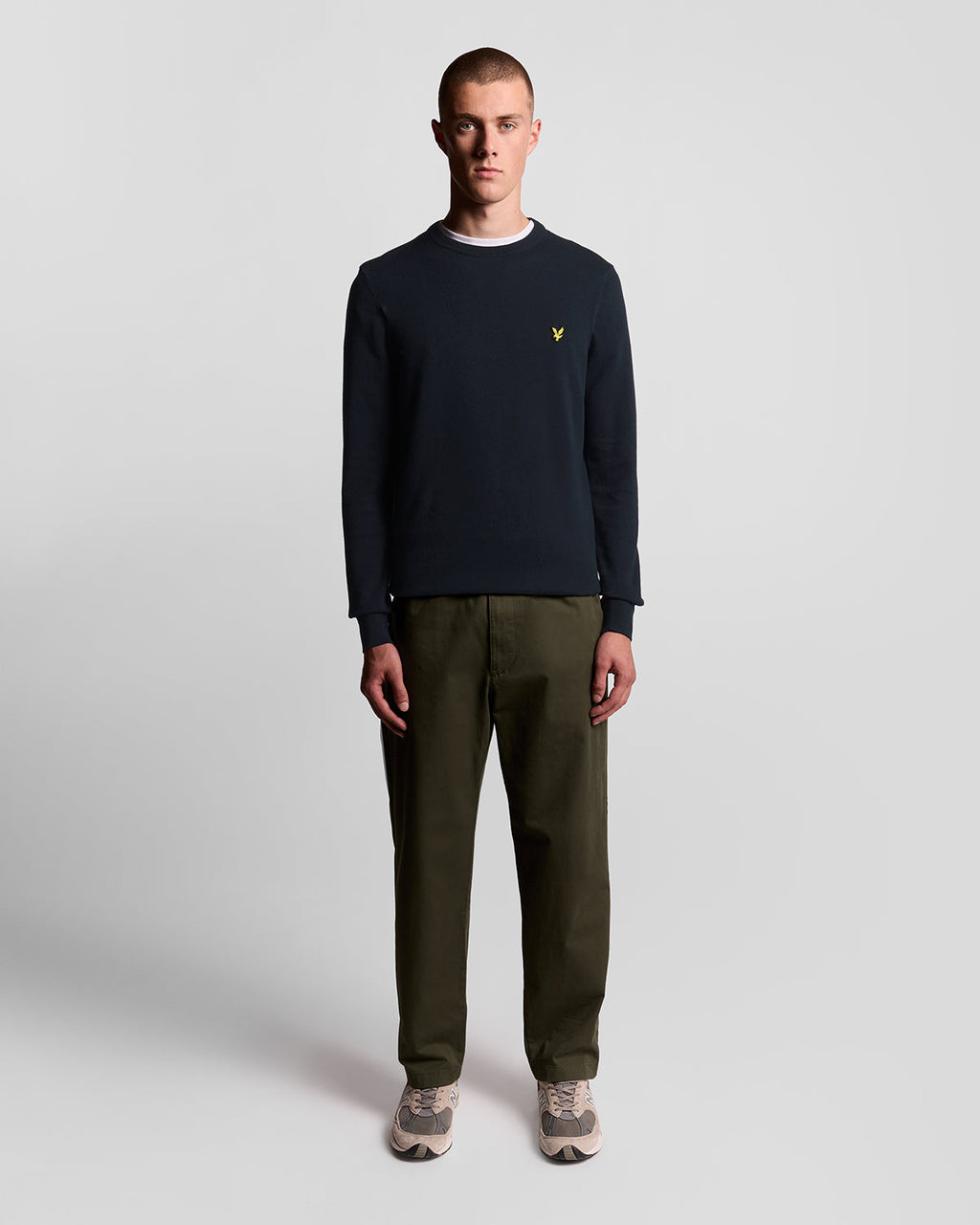 Lyle & Scott Mens Cotton Crew Neck Jumper | Dark Navy