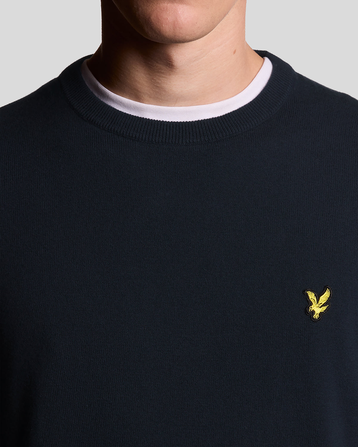 Lyle & Scott Mens Cotton Crew Neck Jumper | Dark Navy