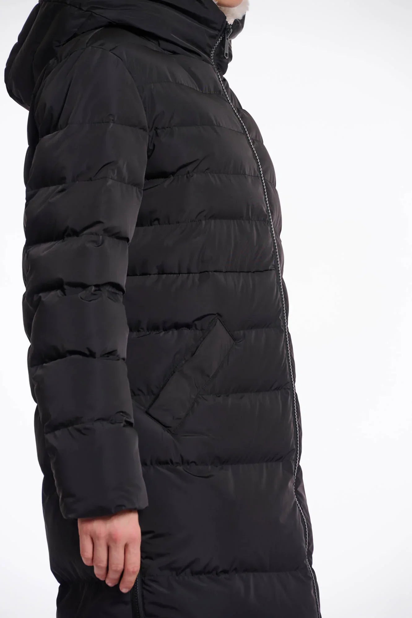 Rino & Pelle Keila Padded Faux Fur Coat in Black