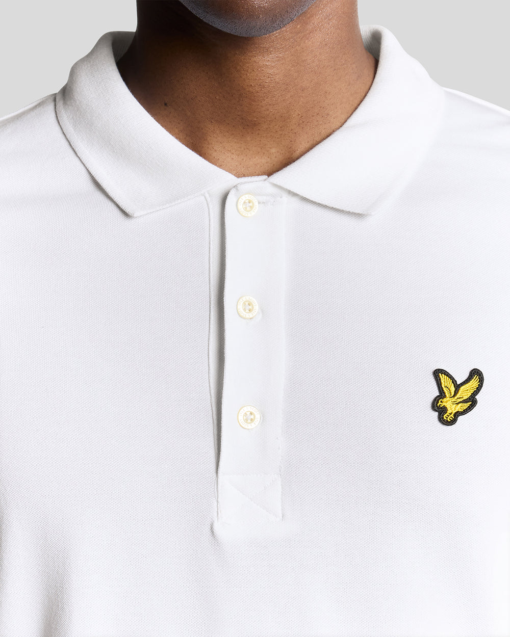 Lyle & Scott Mens Long Sleeve Cotton Polo Shirt | White