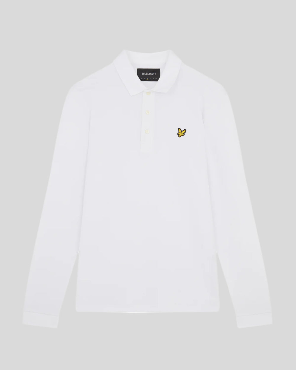 Lyle & Scott Mens Long Sleeve Cotton Polo Shirt | White