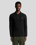 Lyle & Scott Mens Long Sleeve Cotton Polo Shirt | Jet Black