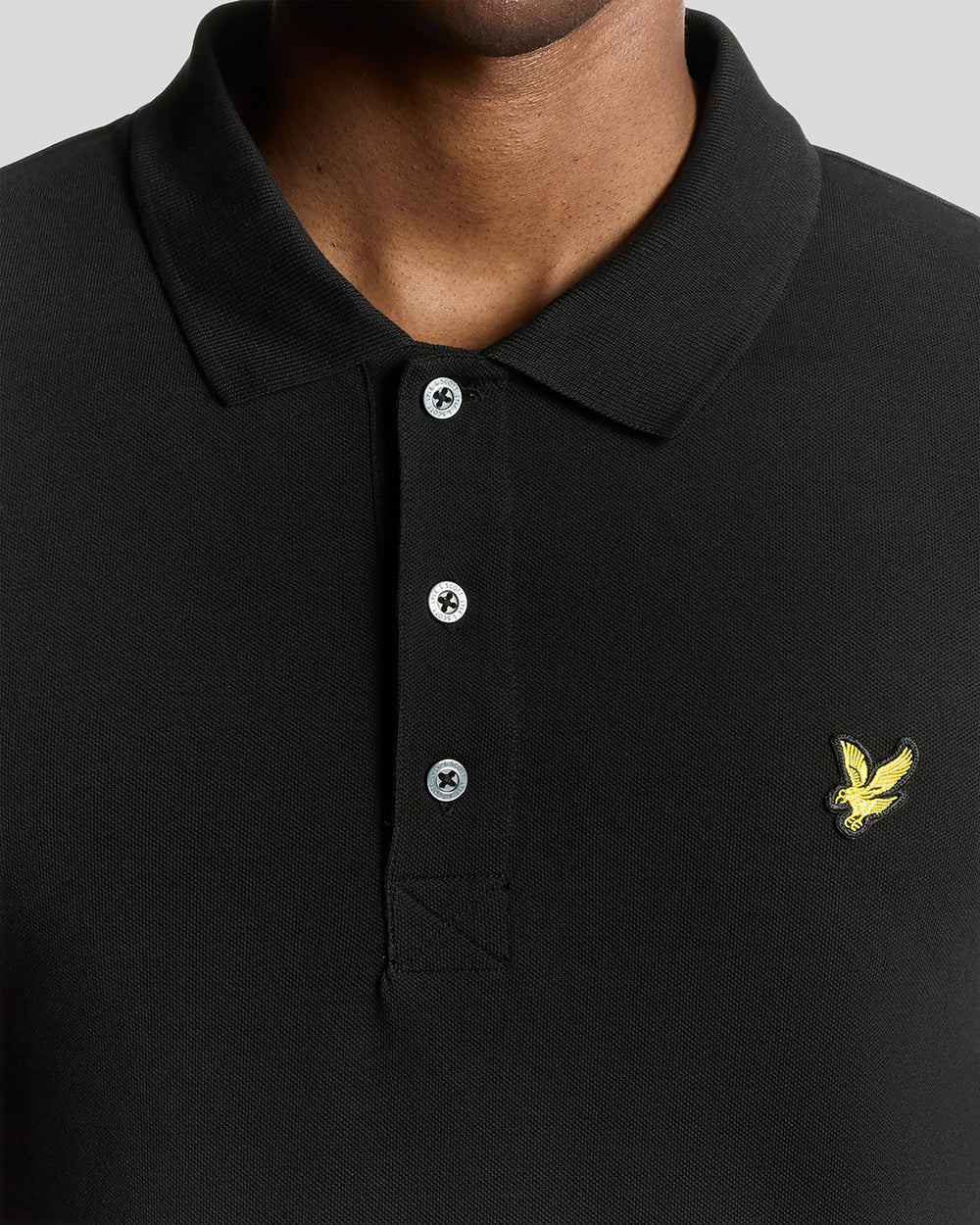 Lyle & Scott Mens Long Sleeve Cotton Polo Shirt | Jet Black