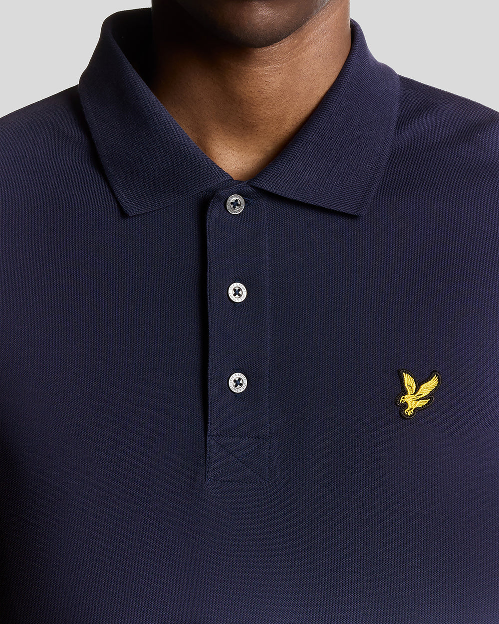 Lyle & Scott Mens Long Sleeve Cotton Polo Shirt | Navy