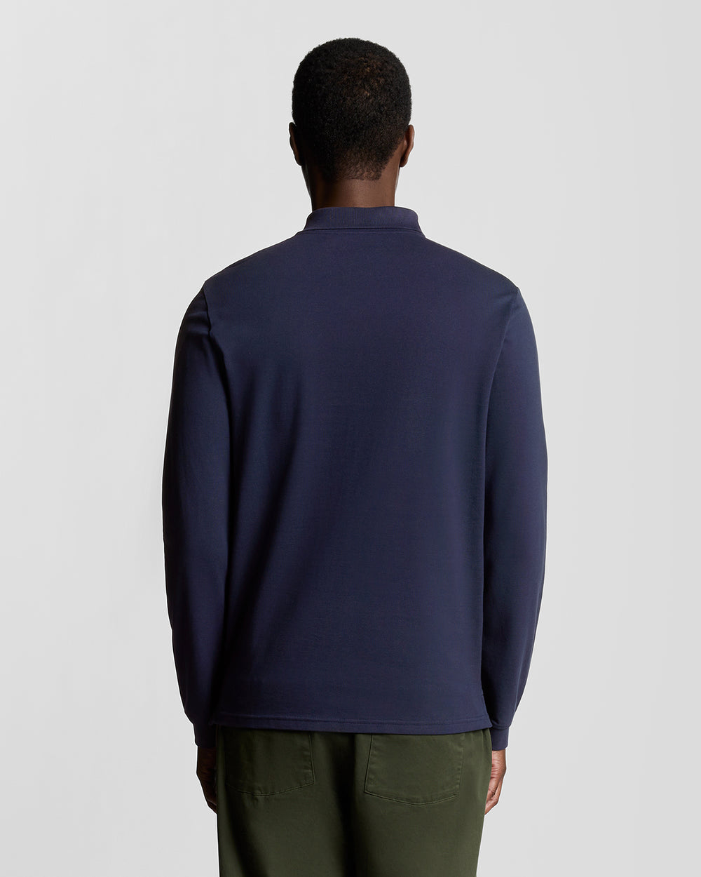Lyle & Scott Mens Long Sleeve Cotton Polo Shirt | Navy