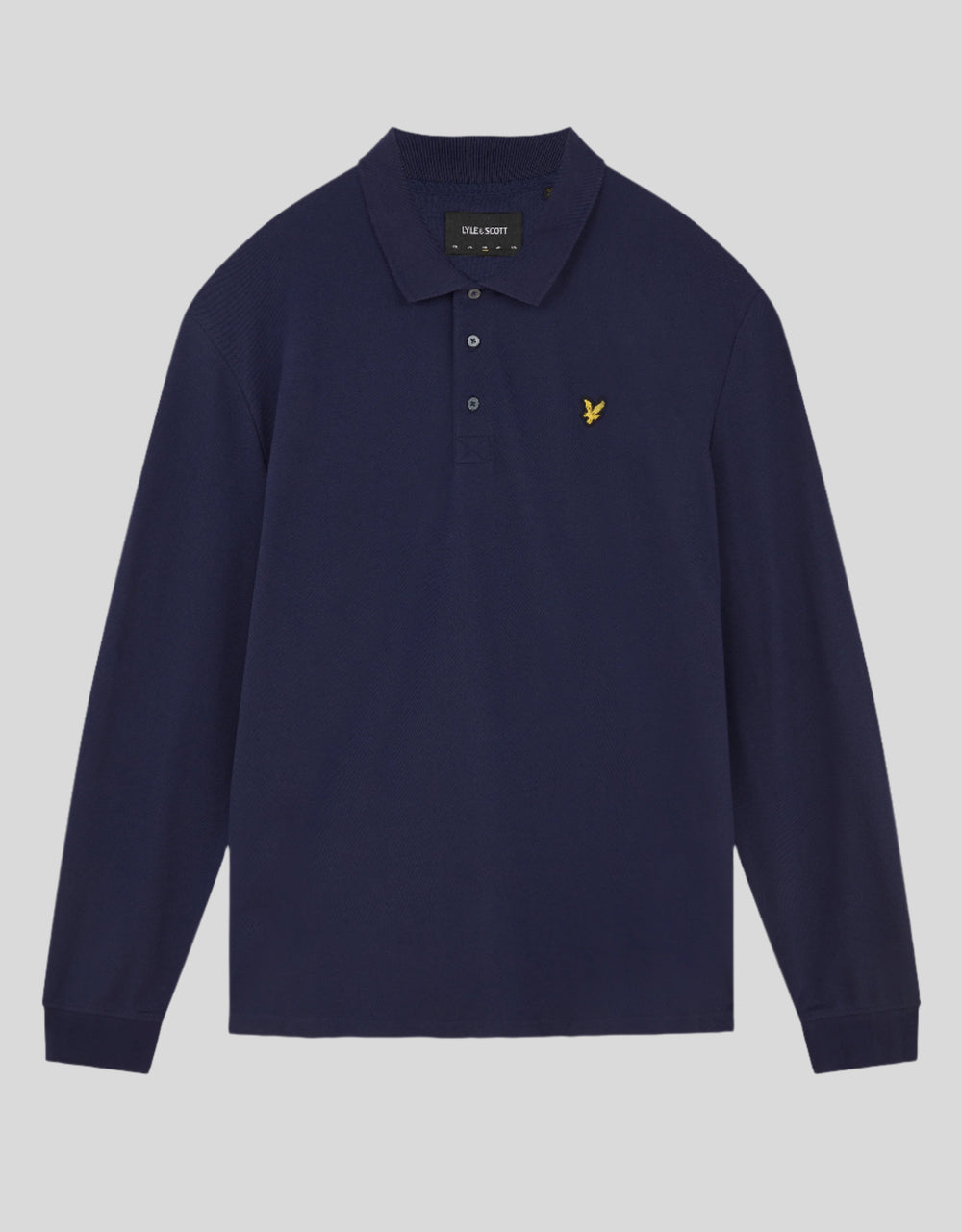Lyle & Scott Mens Long Sleeve Cotton Polo Shirt | Navy