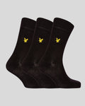 Lyle & Scott Mens Angus Socks | 3 Pack | Black