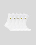 Lyle & Scott Mens Camdyn Socks | 5 Pack | White