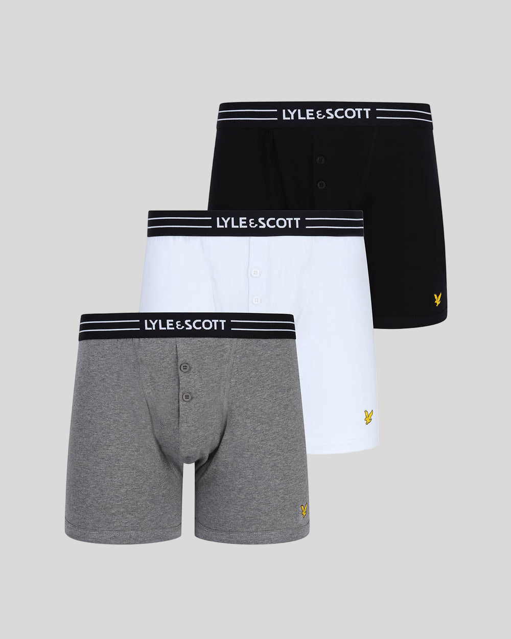 Lyle & Scott Mens Lewis Button Front Trunks | 3 Pack | Mixed