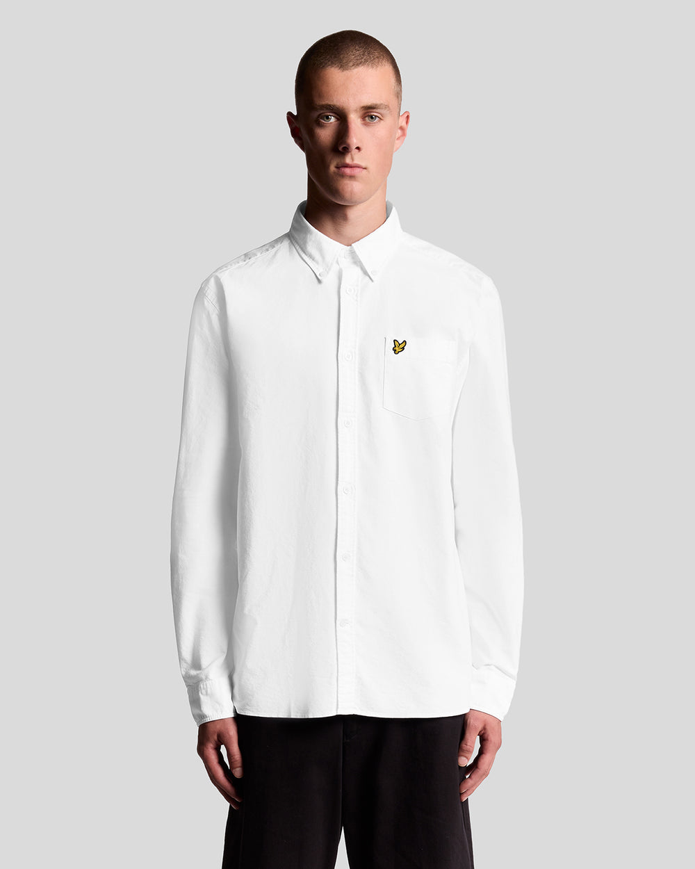 Lyle & Scott Mens Cotton Button Down Oxford Shirt | White
