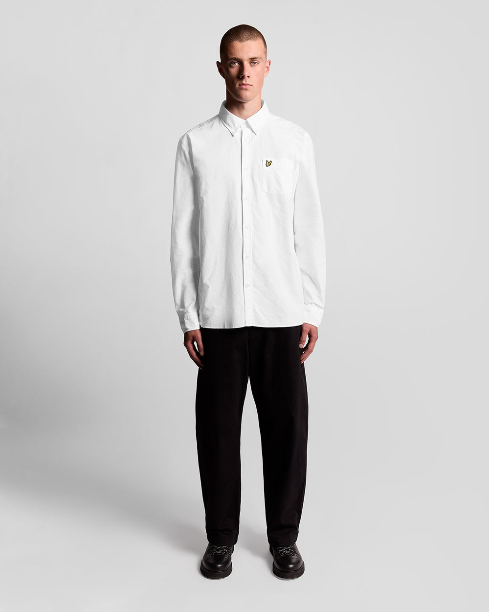 Lyle & Scott Mens Cotton Button Down Oxford Shirt | White