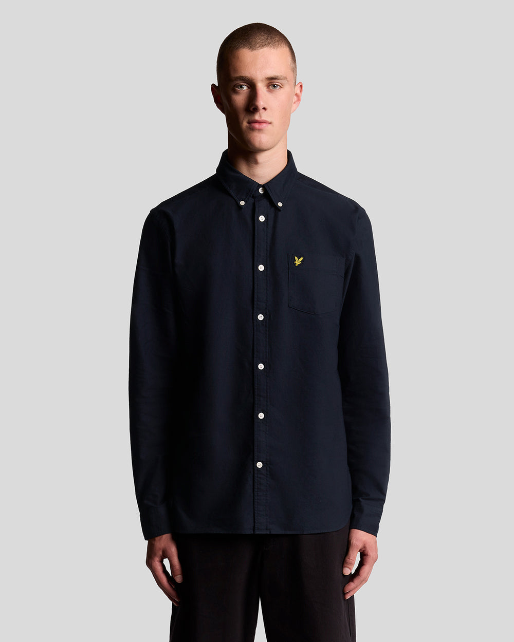 Lyle & Scott Mens Cotton Button Down Oxford Shirt | Dark Navy
