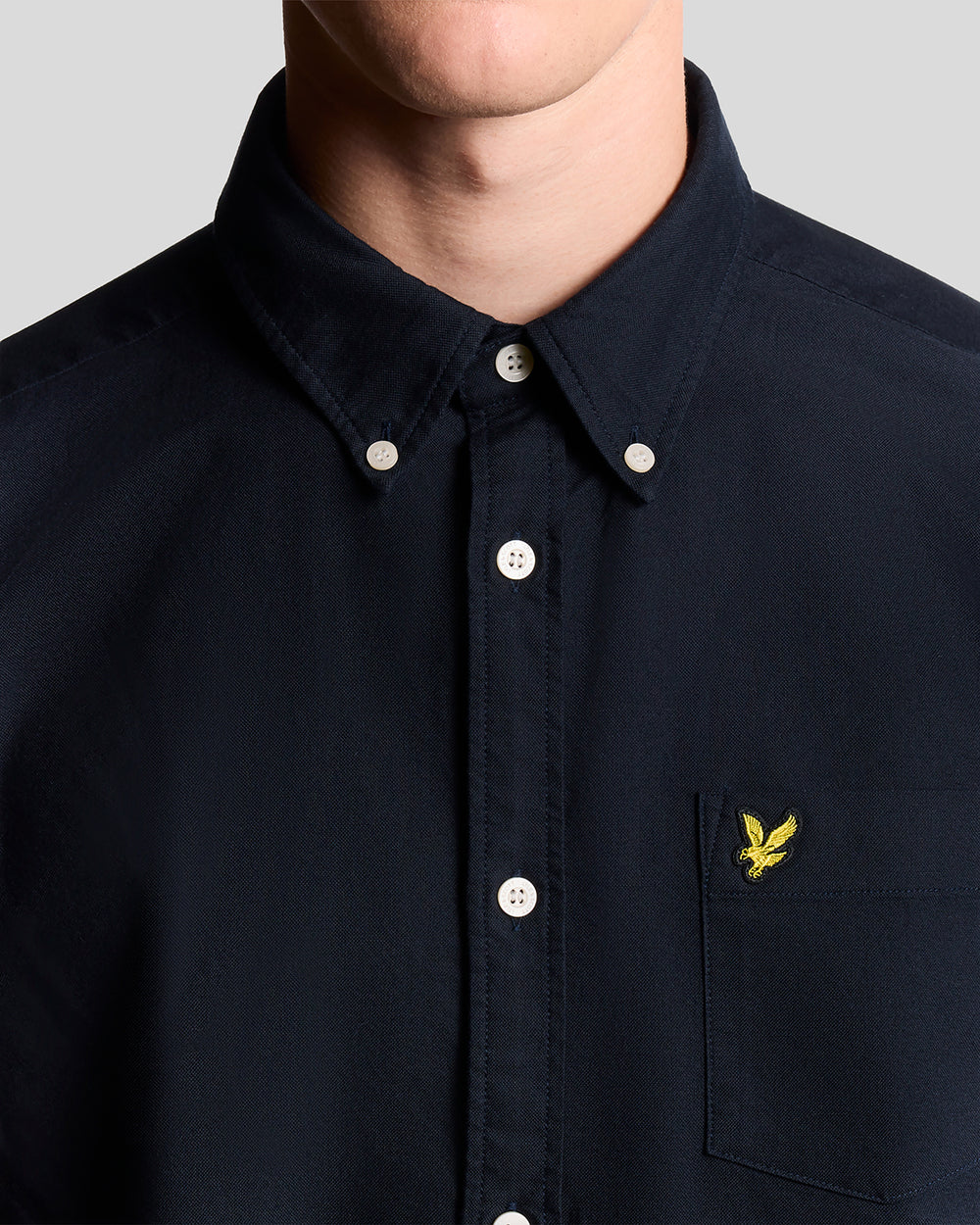 Lyle & Scott Mens Cotton Button Down Oxford Shirt | Dark Navy